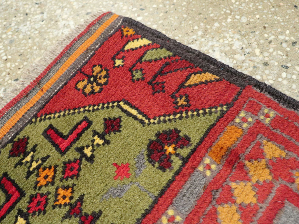 Vintage Persian Turkoman Tribal Throw Rug, No.25864 - Gsblank