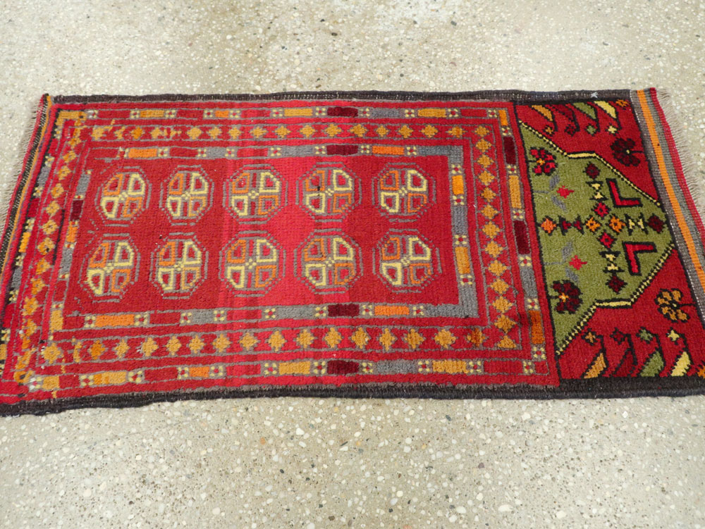 Vintage Central Asian Turkoman Tribal Throw Rug, No.25864 - Gsblank