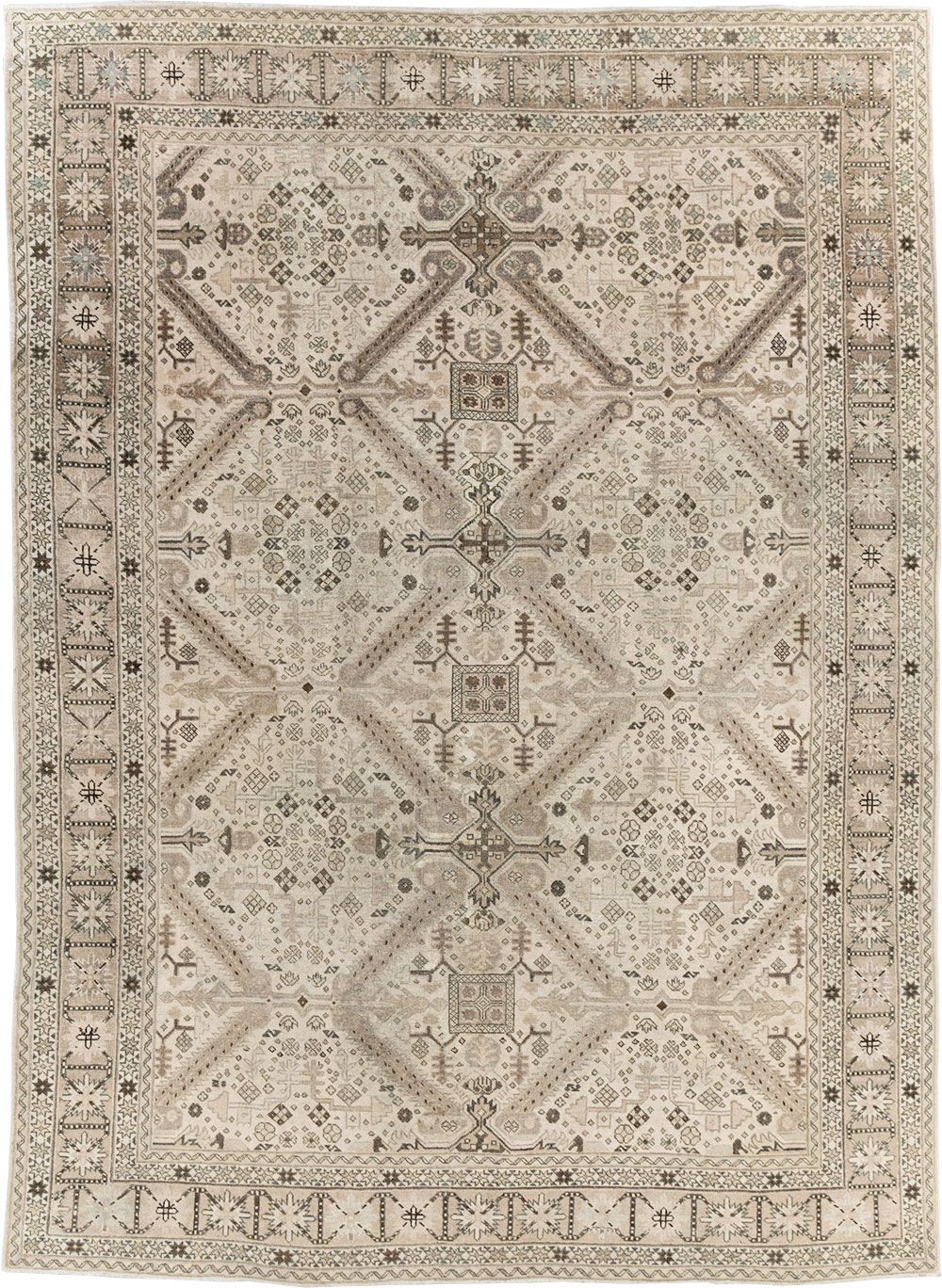 Vintage Persian Tabriz Accent Carpet, No.25866 - Gsblank