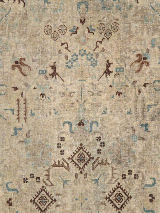 Vintage Persian Tabriz Accent Carpet, No.25867 - Gsblank