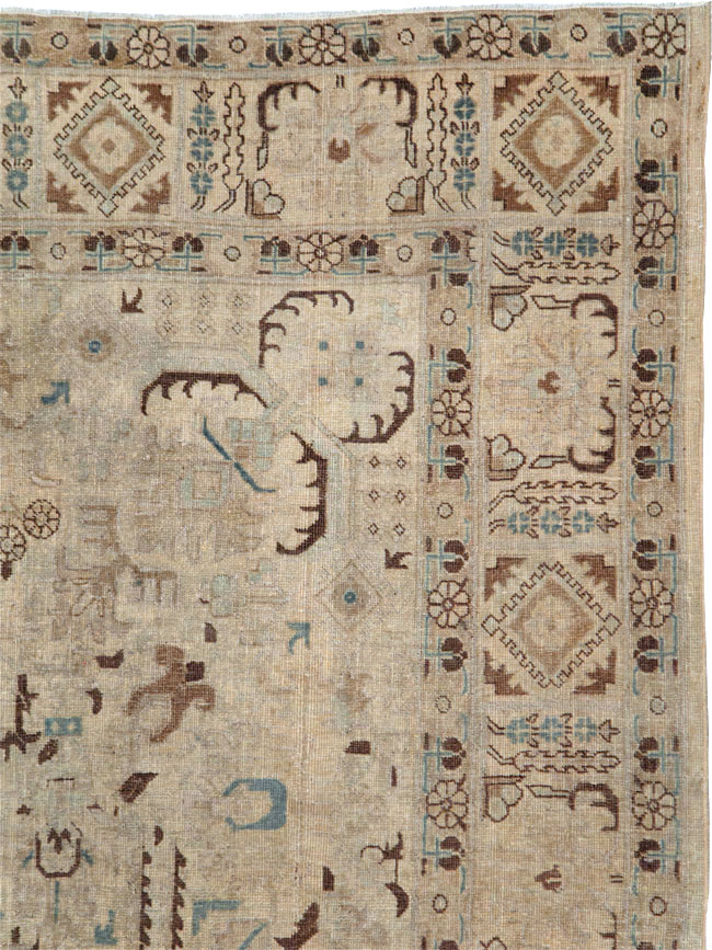 Vintage Persian Tabriz Accent Carpet, No.25867 - Gsblank