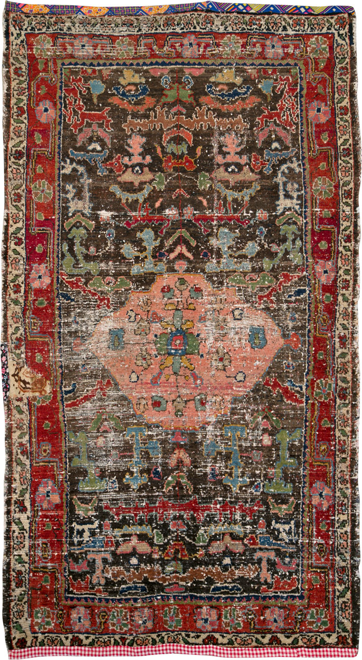 Vintage Persian Hamadan Distressed Rug, No.25920 - Gsblank