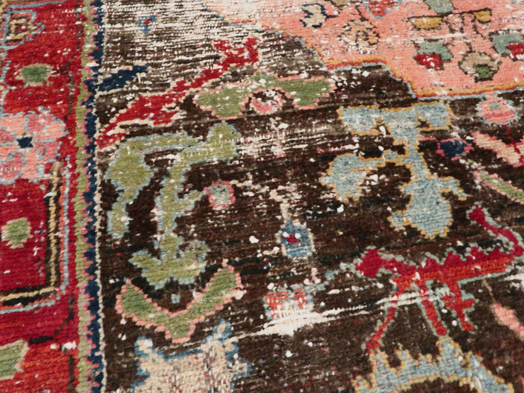 Vintage Persian Hamadan Distressed Rug, No.25920 - Gsblank