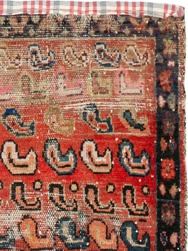 Vintage Persian Hamadan Distressed Rug, No.25926 - Gsblank