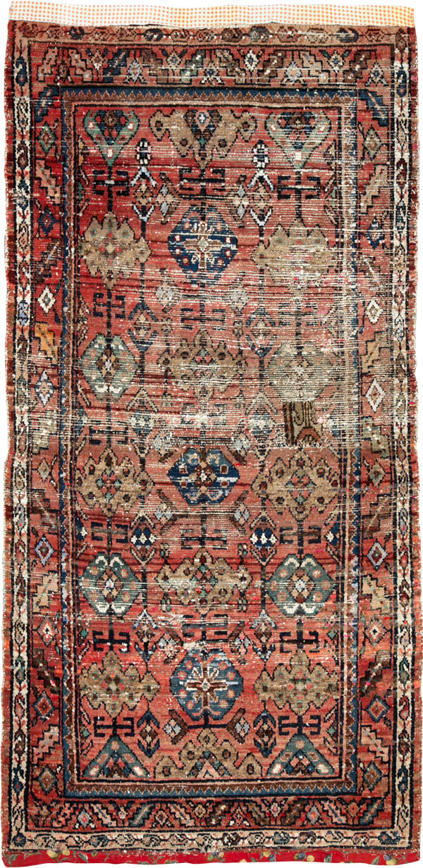 Vintage Persian Hamadan Distressed Rug, No.25928 - Gsblank