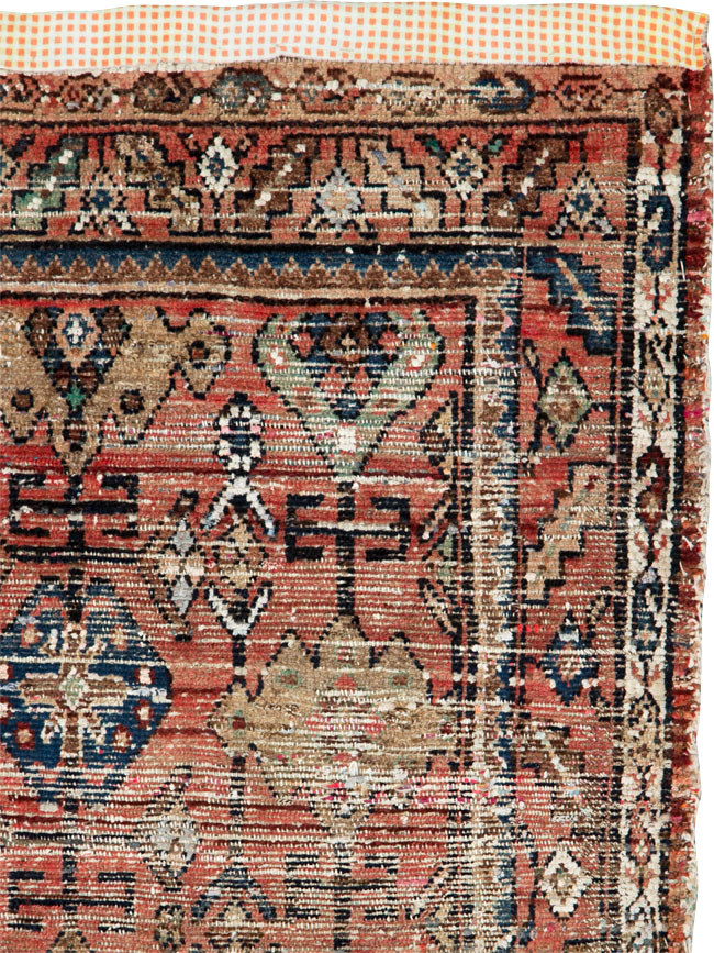 Vintage Persian Hamadan Distressed Rug, No.25928 - Gsblank
