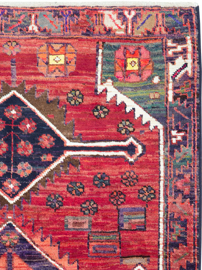 Vintage Persian Kurd Throw Rug, No.25956 - Gsblank