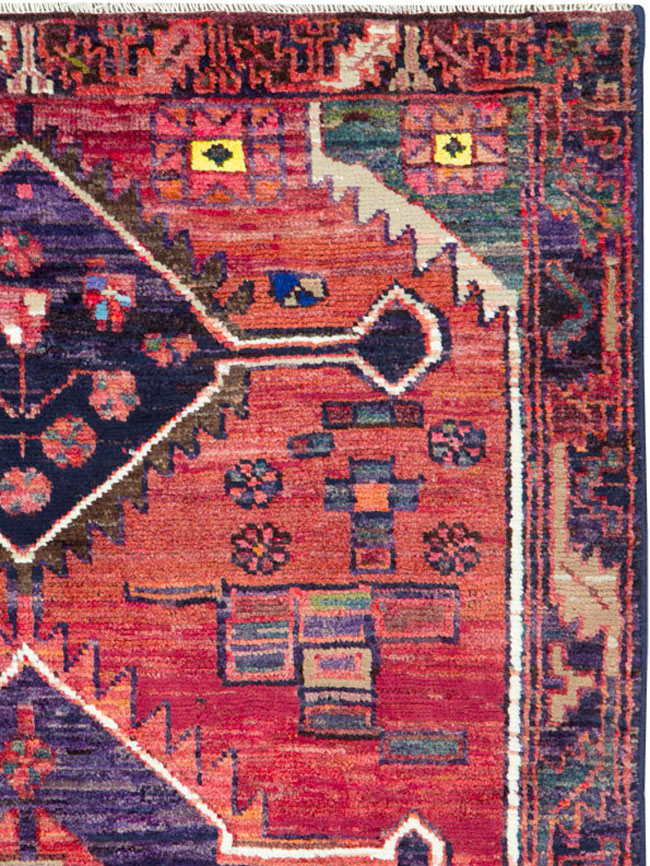 Vintage Persian Kurd Throw Rug, No.25956 - Gsblank