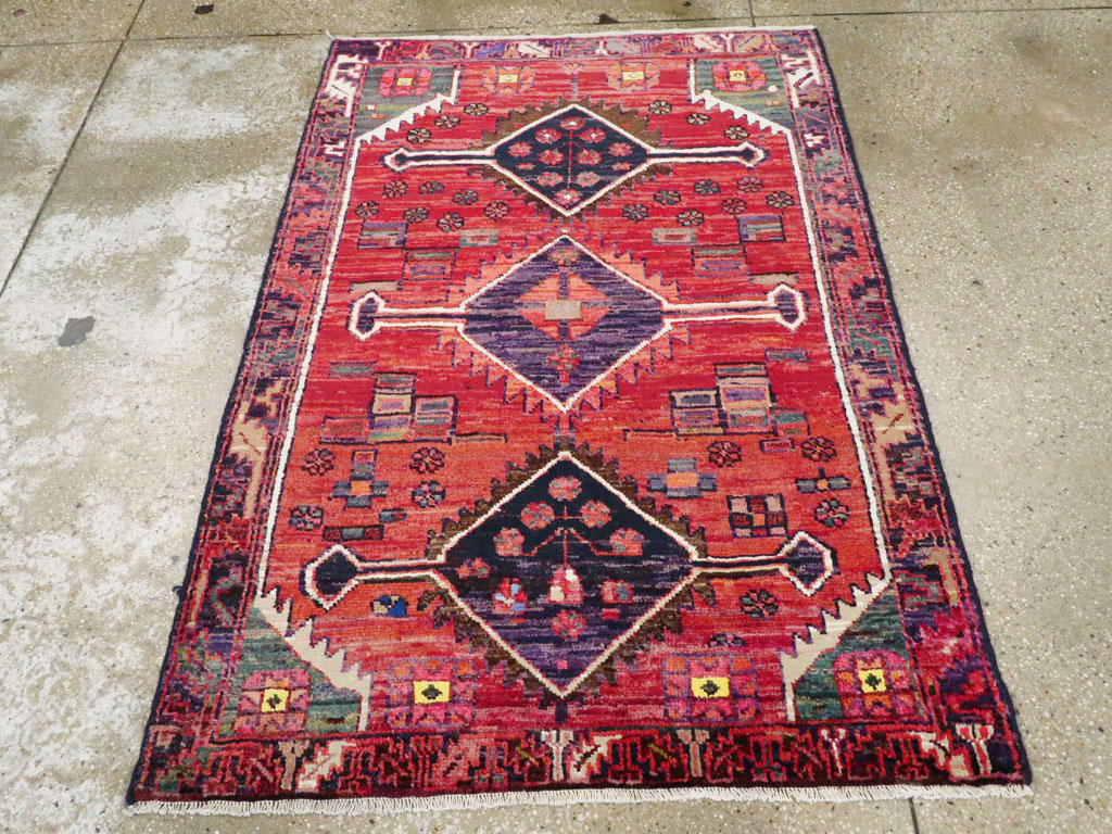 Vintage Persian Kurd Throw Rug, No.25956 - Gsblank