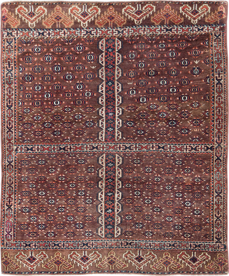 Antique Central Asian Tekke Tribal Accent Rug, No.25991 - Gsblank