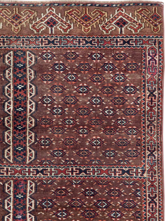 Antique Central Asian Tekke Tribal Accent Rug, No.25991 - Gsblank