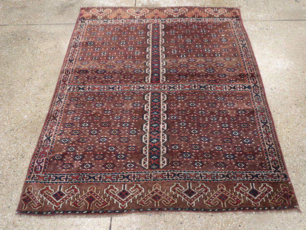 Antique Central Asian Tekke Tribal Accent Rug, No.25991 - Gsblank