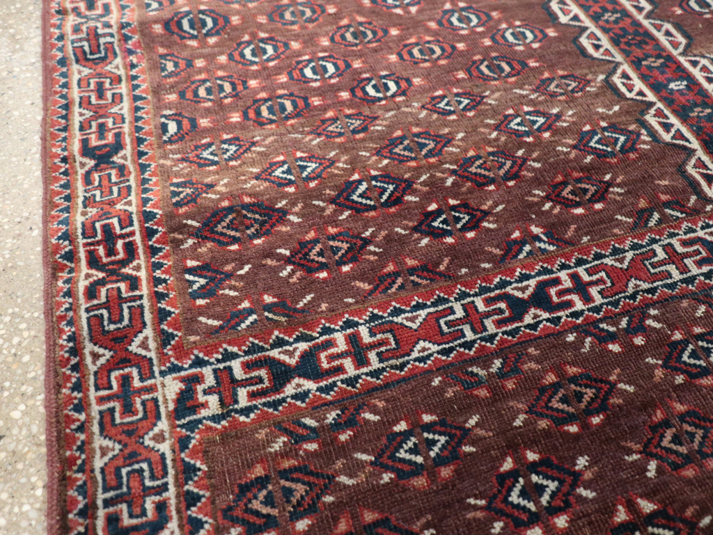 Antique Central Asian Tekke Tribal Accent Rug, No.25991 - Gsblank