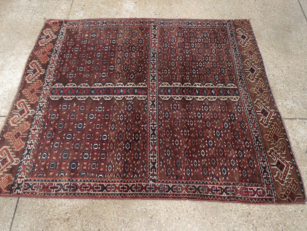 Antique Central Asian Tekke Tribal Accent Rug, No.25991 - Gsblank