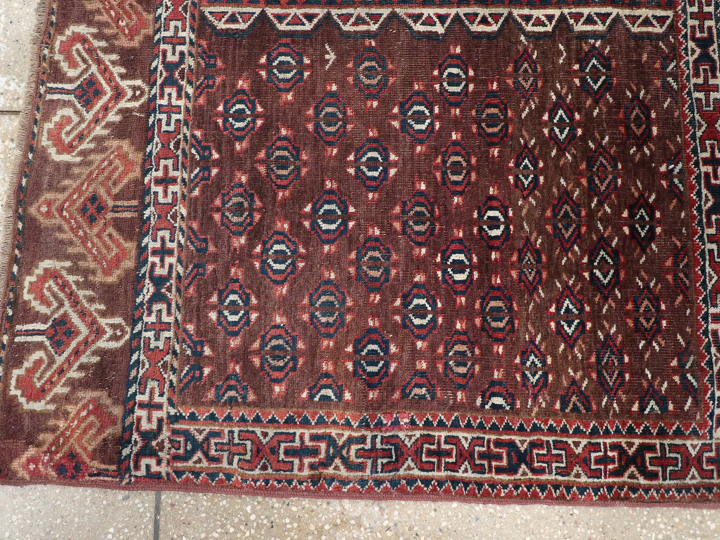 Antique Central Asian Tekke Tribal Accent Rug, No.25991 - Gsblank