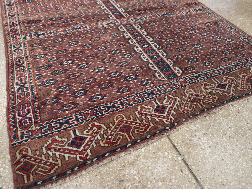 Antique Central Asian Tekke Tribal Accent Rug, No.25991 - Gsblank