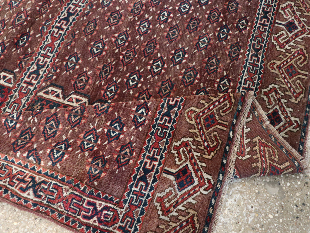 Antique Central Asian Tekke Tribal Accent Rug, No.25991 - Gsblank