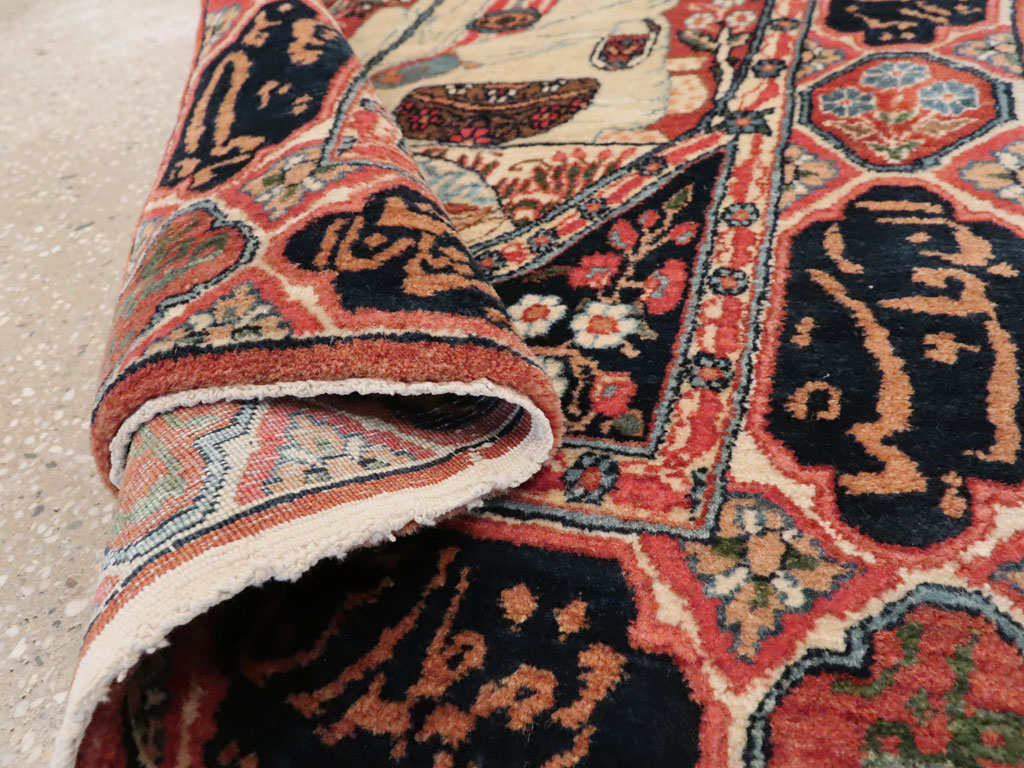 Antique Persian Dabir Kashan Pictorial Rug, No.26002 - Gsblank