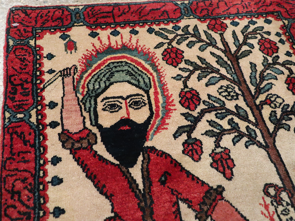 Antique Persian Sarouk Pictorial Rug, No.26006 - Gsblank