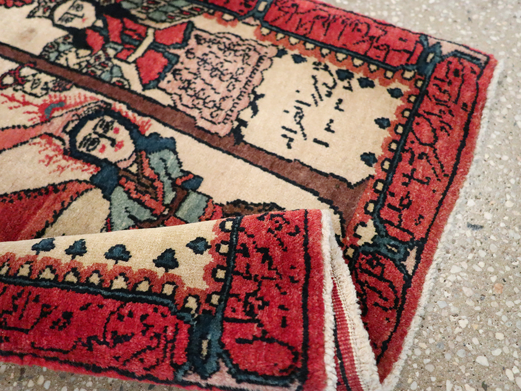 Antique Persian Sarouk Pictorial Rug, No.26006 - Gsblank