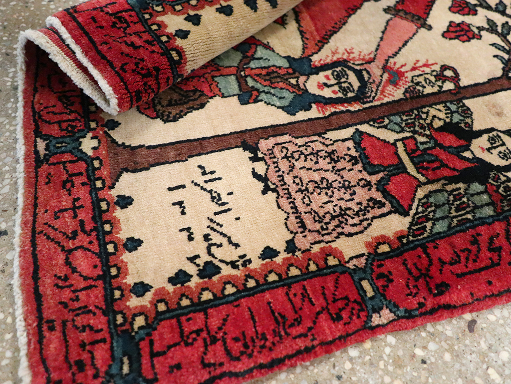 Antique Persian Sarouk Pictorial Rug, No.26006 - Gsblank