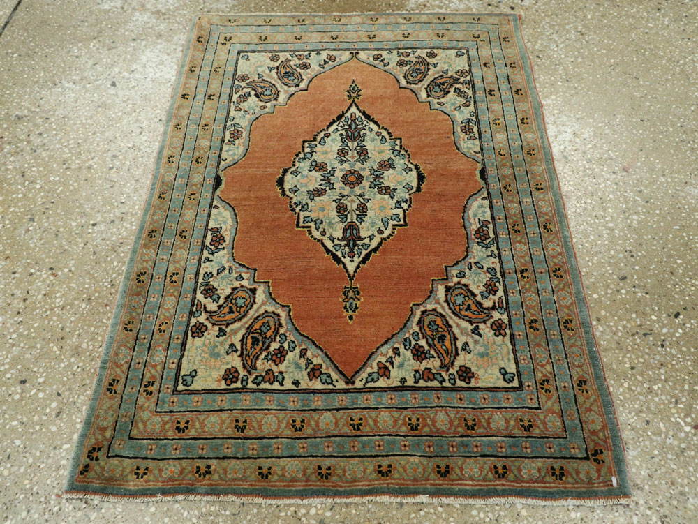 Antique Persian Tabriz Hagi Jalili Throw Rug, No.26019 - Gsblank