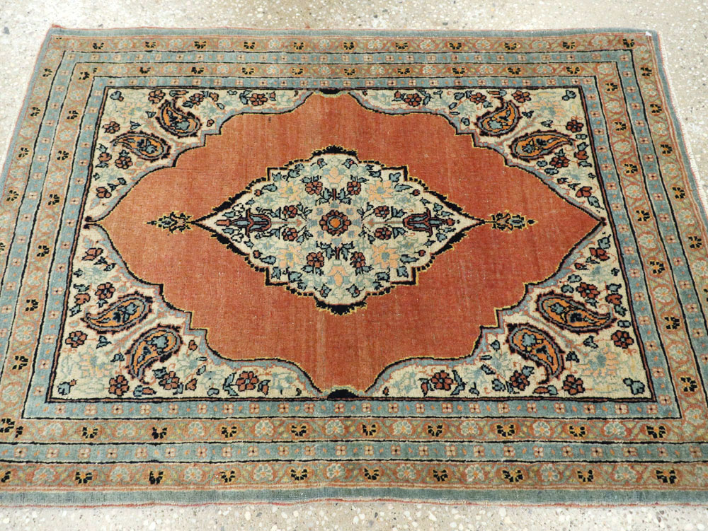 Antique Persian Tabriz Hagi Jalili Throw Rug, No.26019 - Gsblank