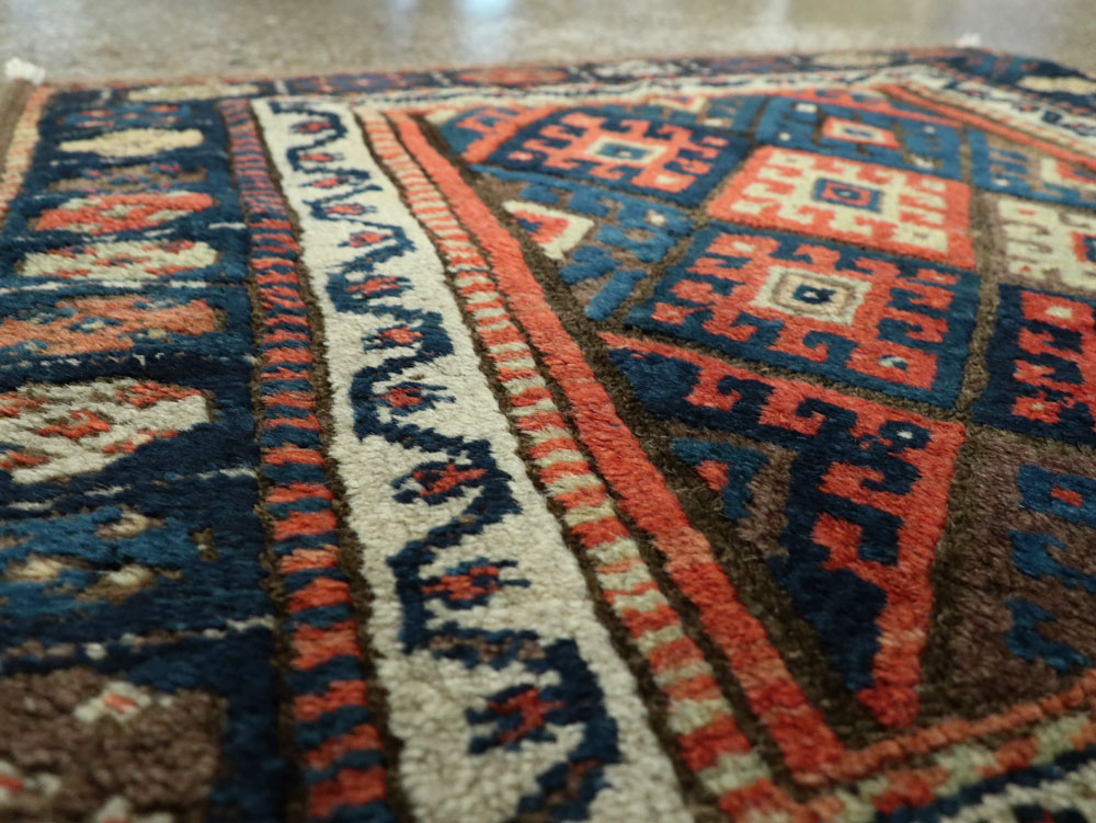 Antique Persian Jaff Kurd Square Throw Rug, No.26024 - Gsblank