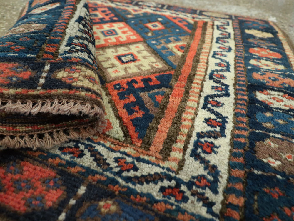 Antique Persian Jaff Kurd Square Throw Rug, No.26024 - Gsblank
