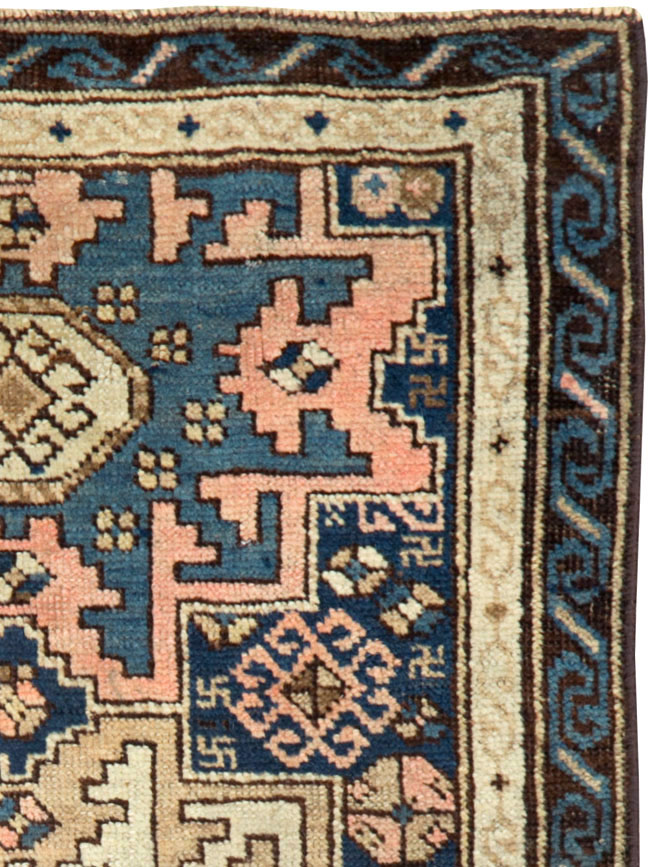 Antique Caucasian Shirvan Throw Rug, No.26027 - Gsblank