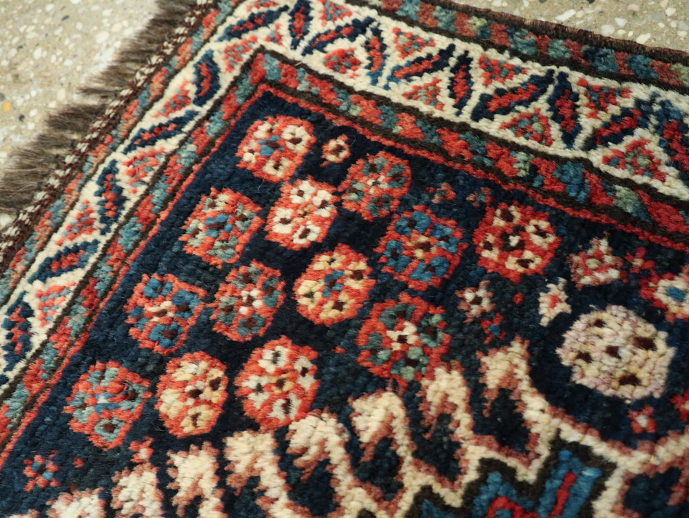Antique Persian Qashqai Square Throw Rug, No.26038 - Gsblank