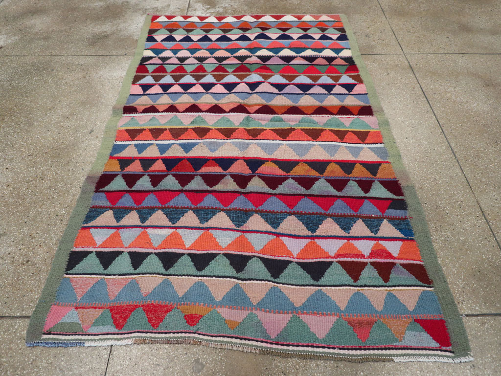Vintage Persian Flatweave Accent Rug, No.26079 - Gsblank