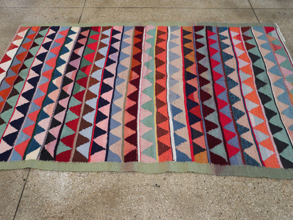 Vintage Persian Flatweave Accent Rug, No.26079 - Gsblank