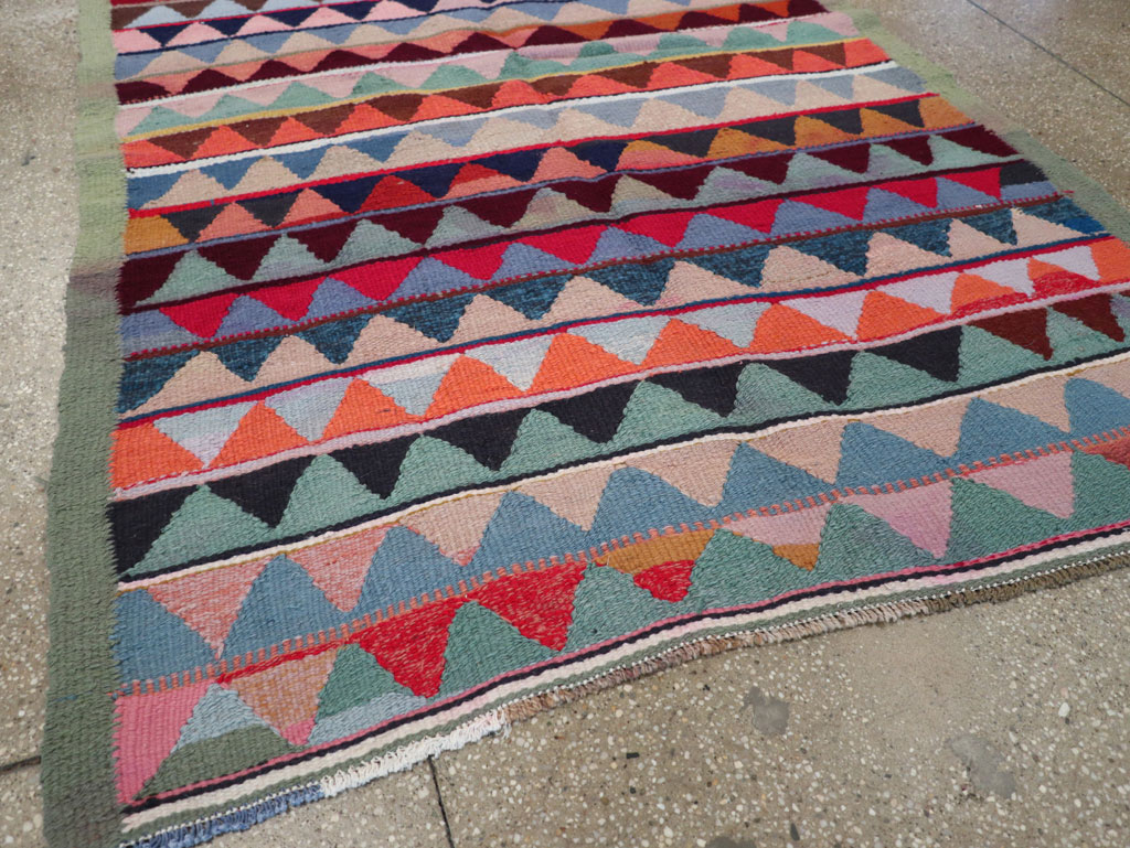 Vintage Persian Flatweave Accent Rug, No.26079 - Gsblank