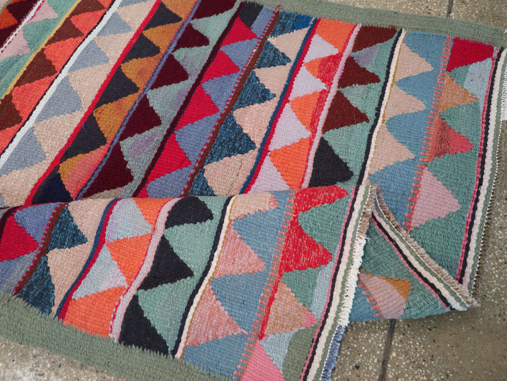 Vintage Persian Flatweave Accent Rug, No.26079 - Gsblank