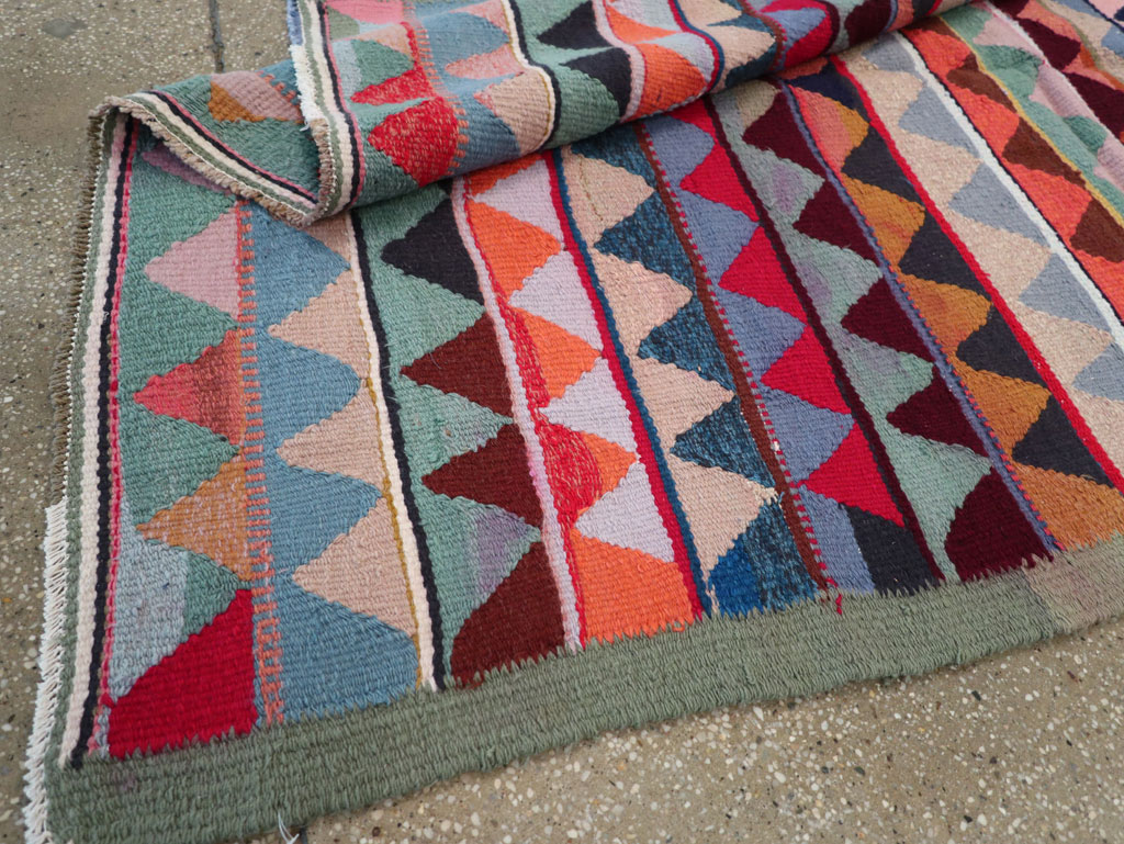 Vintage Persian Flatweave Accent Rug, No.26079 - Gsblank