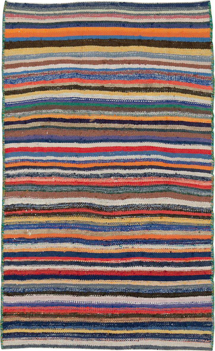 Vintage Persian Flatweave Kilim Throw Rug, No.26118 - Gsblank