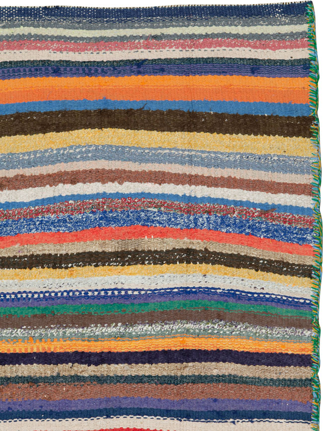 Vintage Persian Flatweave Kilim Throw Rug, No.26118 - Gsblank