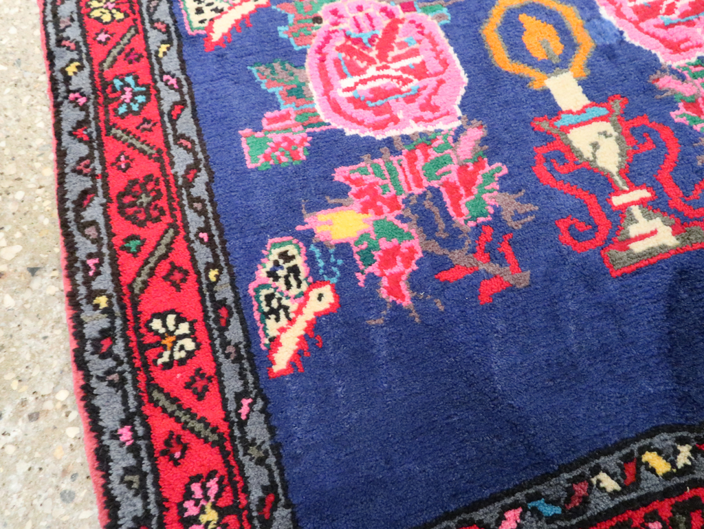 Vintage Persian Hamadan Throw Rug, No.26155 - Gsblank