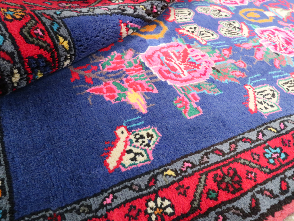 Vintage Persian Hamadan Throw Rug, No.26155 - Gsblank