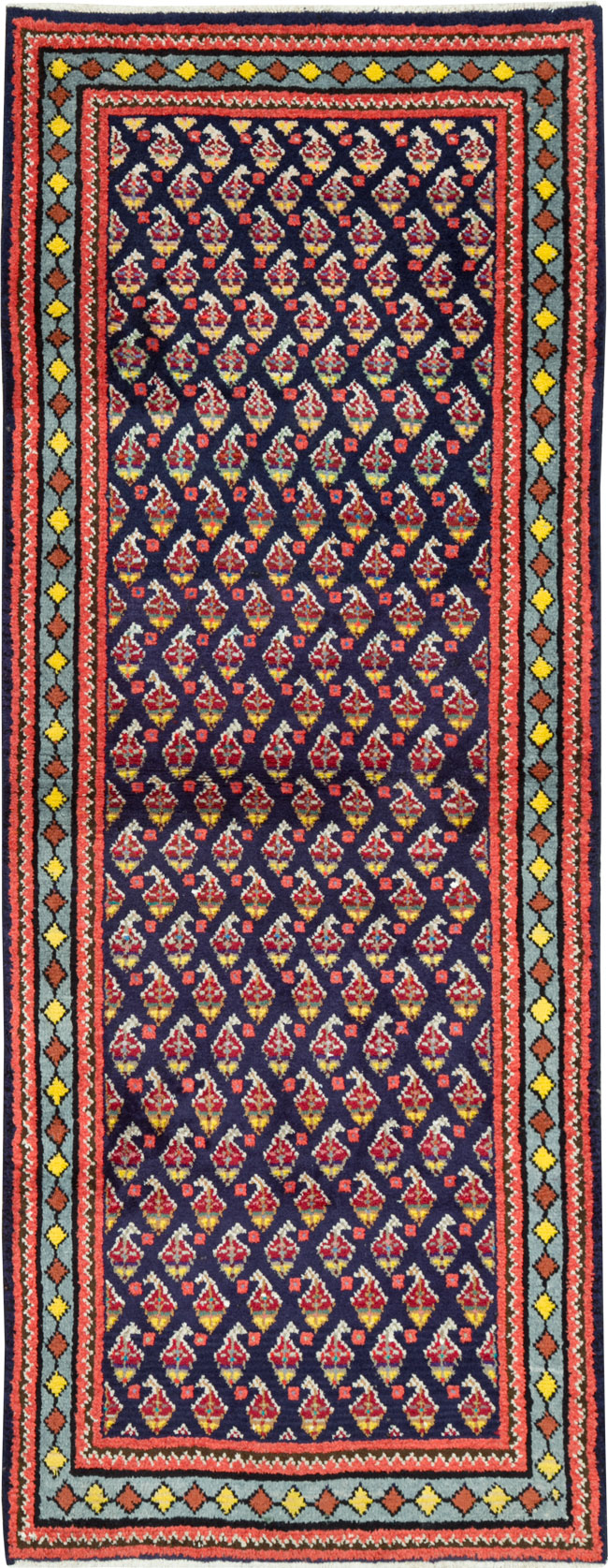 Vintage Persian Hamadan Throw Rug, No.26178 - Gsblank