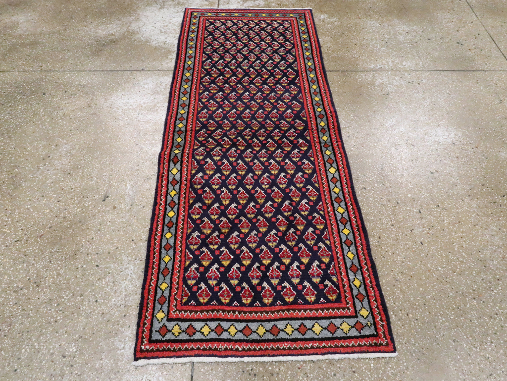 Vintage Persian Hamadan Throw Rug, No.26178 - Gsblank