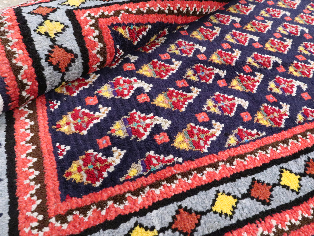 Vintage Persian Hamadan Throw Rug, No.26178 - Gsblank