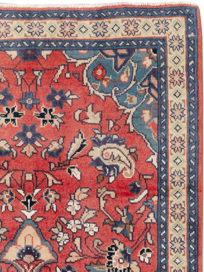 Vintage Persian Tabriz Throw Rug (Pair: 1 of 2), No.26189 - Gsblank