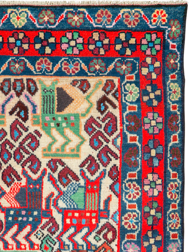 Vintage Persian Hamadan Rug, No.26213 - Gsblank