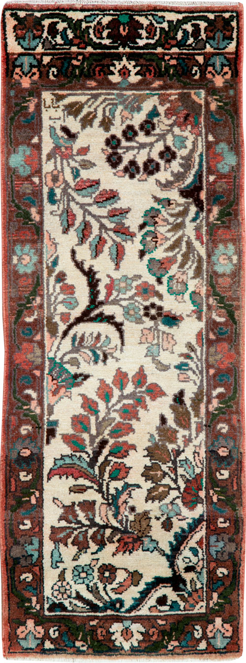 Vintage Persian Hamadan Pictorial Throw Rug, No.26220 - Gsblank