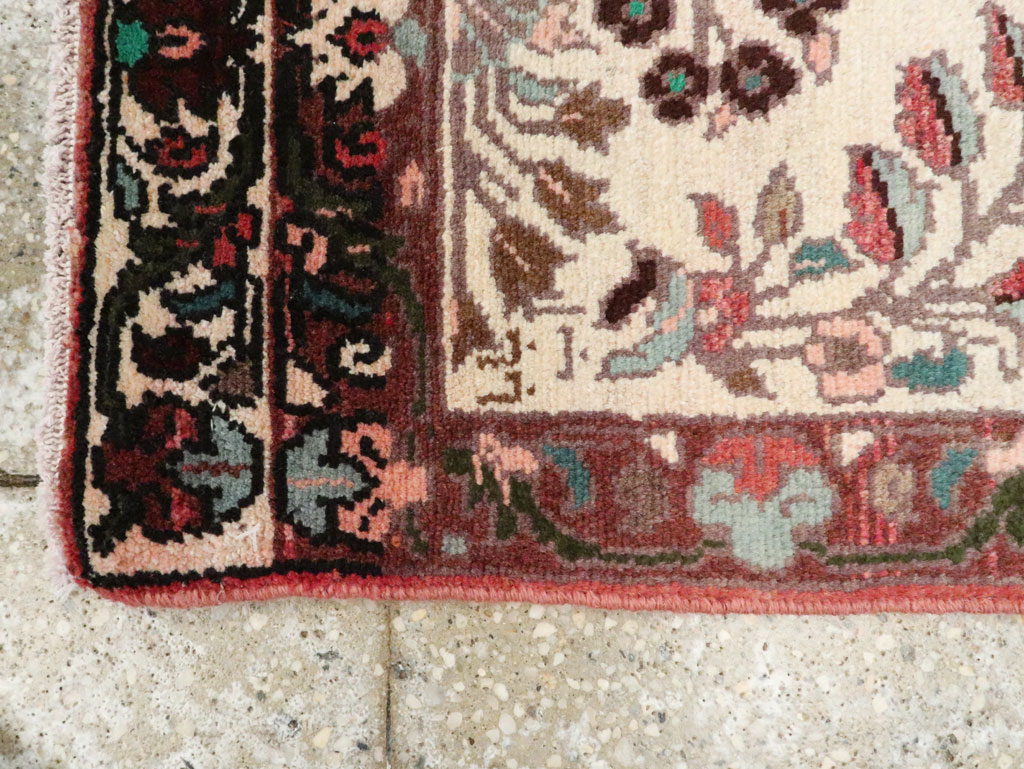 Vintage Persian Hamadan Pictorial Throw Rug, No.26220 - Gsblank