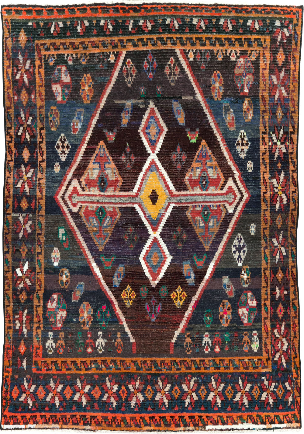 Vintage Persian Gabbeh Accent Rug, No.26269 - Gsblank