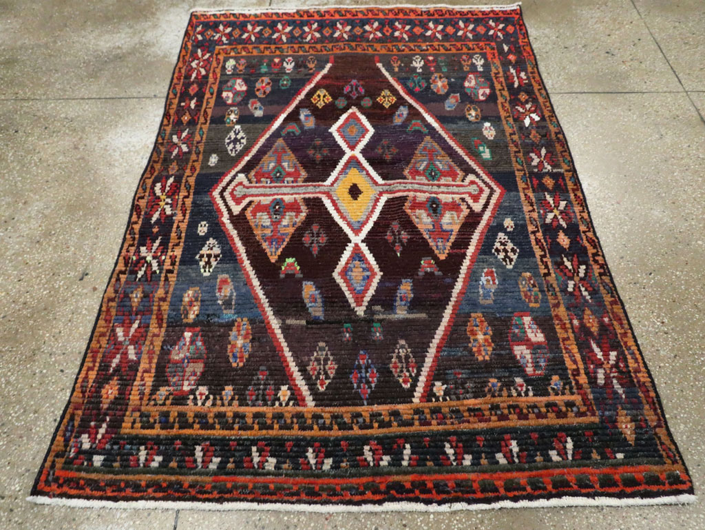 Vintage Persian Gabbeh Accent Rug, No.26269 - Gsblank