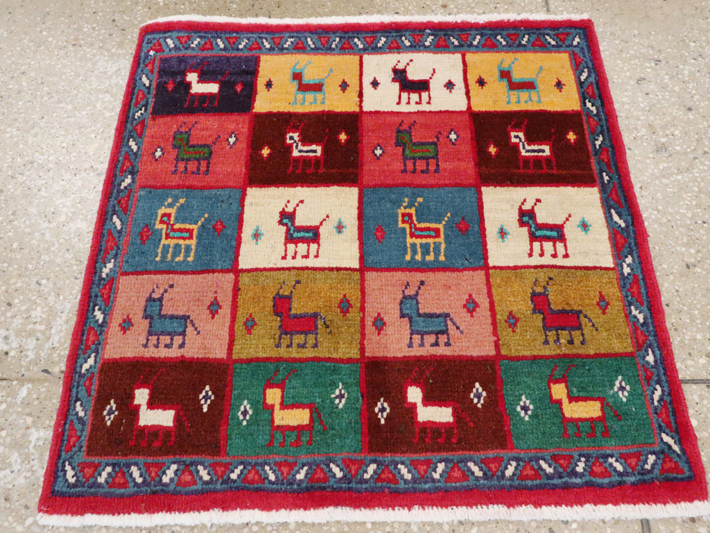 Vintage Persian Mahal Square Rug (Pair: 2 of 2), No.26273 - Gsblank